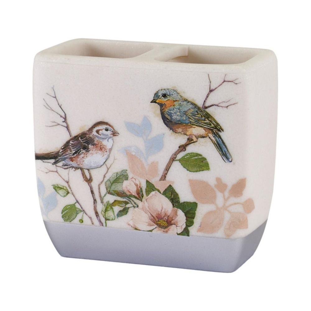 Love Nest Toothbrush Holder Decorative Resin Multicolor Wipe Clean Bathroom Accessory Functional Stylish Bird Design Top Quality
