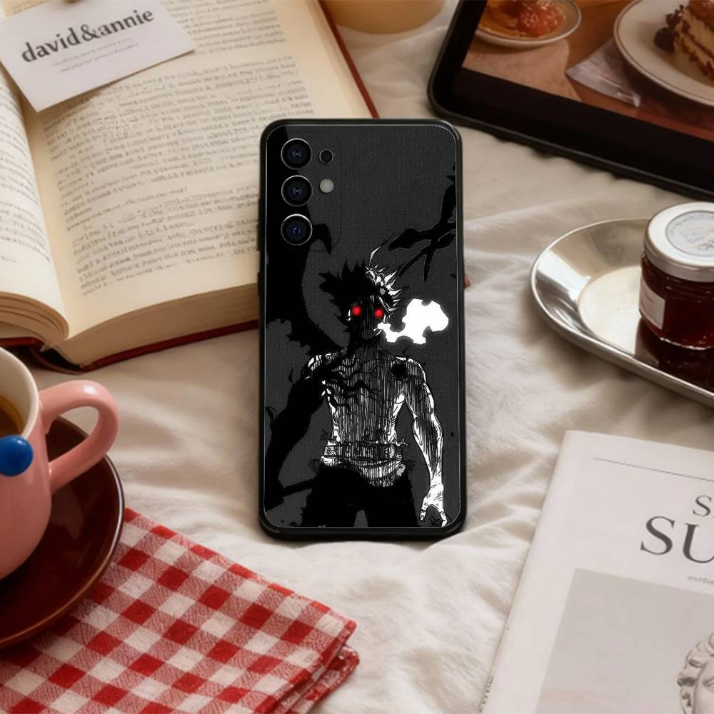 Magic B-Black C-Clover   Phone Case For Samsung S 25,24,23,22,30,21,10,9,Ultra,Plus,Lite,FE,4,5 G Soft Black Case