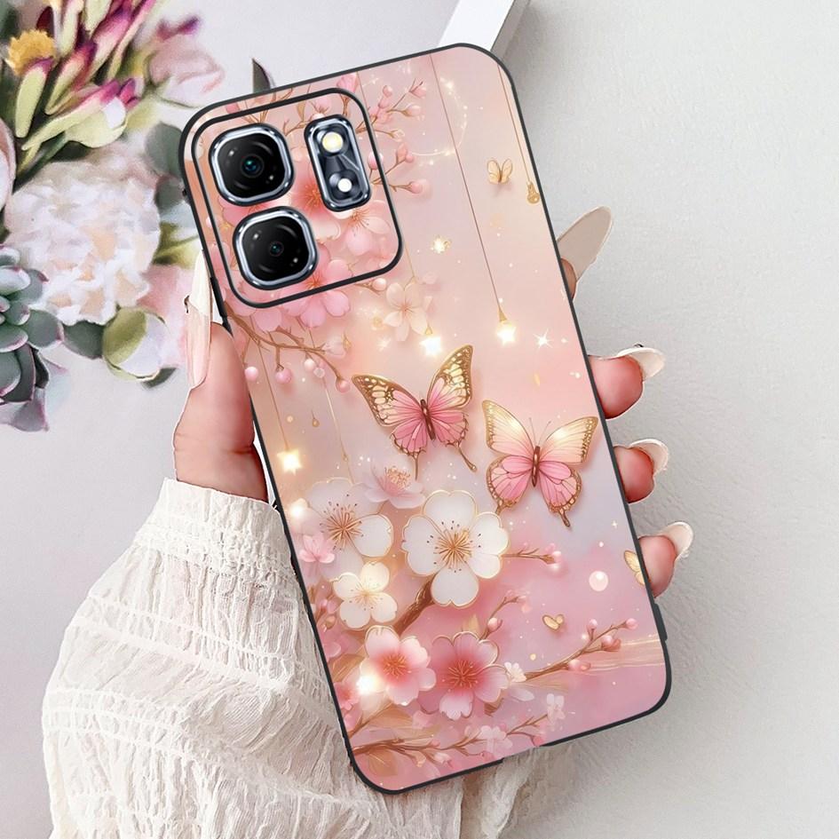 For Infinix Hot 50i Case X6531 New Fashion Flower Love Heart Pattern Soft Silicone Cover For Infinix Smart 9 Smart9 X6532 Bumper