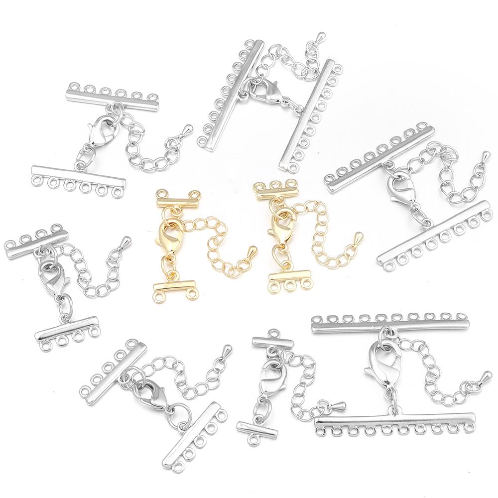 2 Sets Mehrsträngige Hummerklauen Verlängerungskette Halskette Armband Verbindungsstücke Verschlüsse Haken Für DIY Schmuckherstellung Zubehör