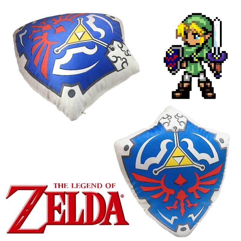 Morbido e Comodo Cuscino Peluche Cartone Animato di Zelda con Design dello Scudo Hylian
