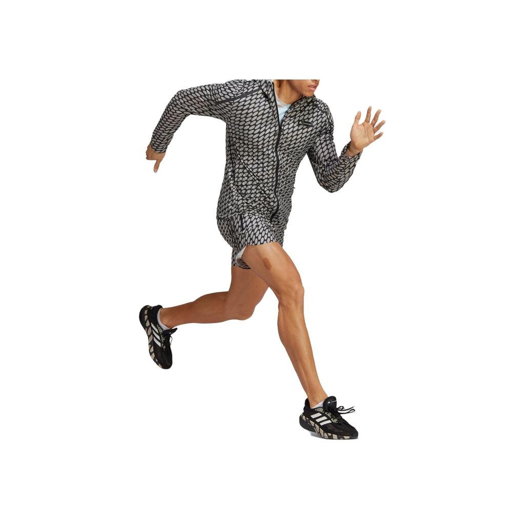 Adidas X Marimekko Collaboration All-Over Print Comfortable Running Shorts Men Shorts Academy-Silver-Gray HR8187