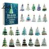24-Tage-Adventskalender-Geschenk 2026 Meeresglas-Stil Weihnachts-Countdown-Blindbox, 24 Stück Meeresinspirierte Partyartikel Acryl-Baum-Hängeornamente,