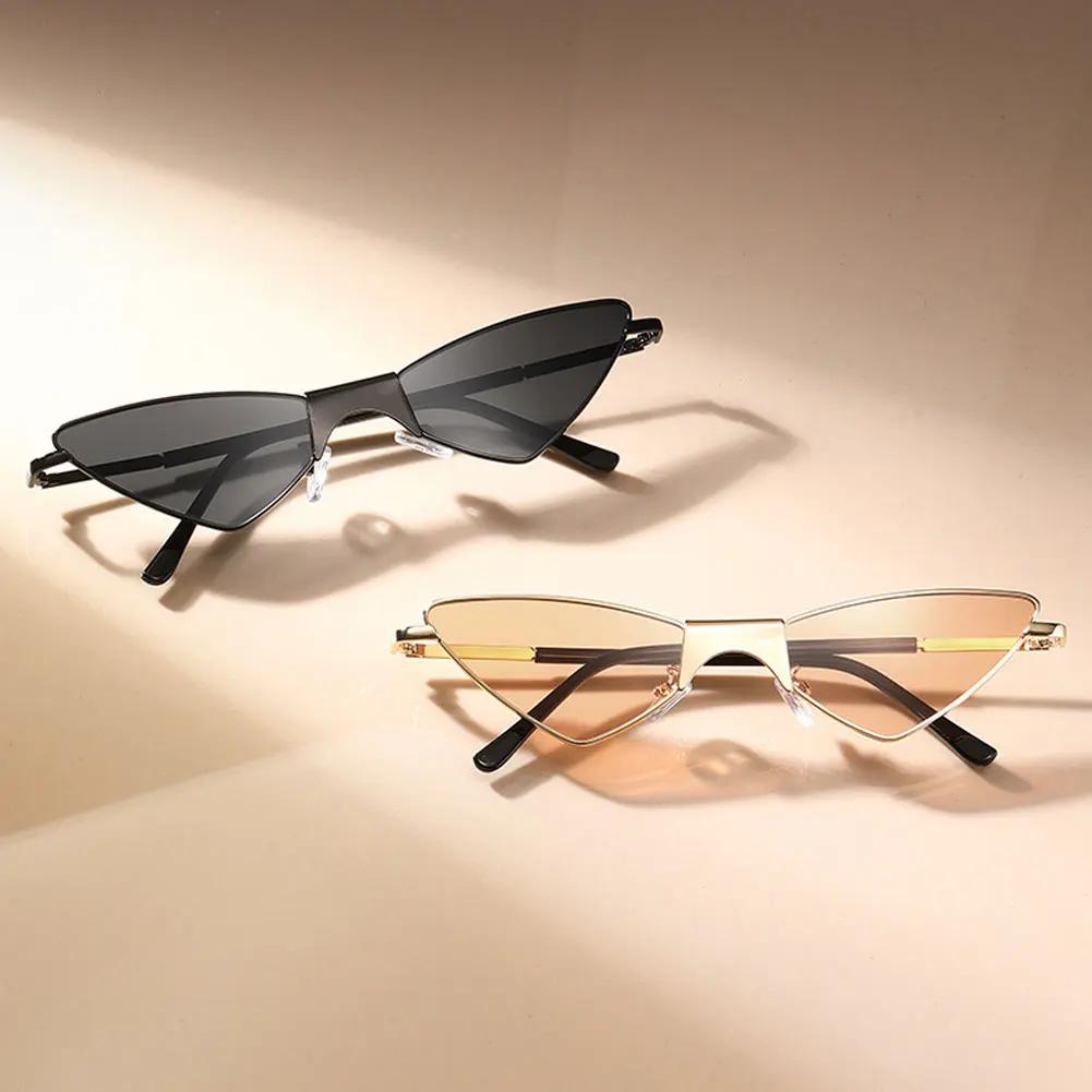 Retro Cat-Eye-Shaped Fashionable Sunglasses Triangle Frame Outdoor Sun Protection Glasses Fishing Sunglasses for Women Gift