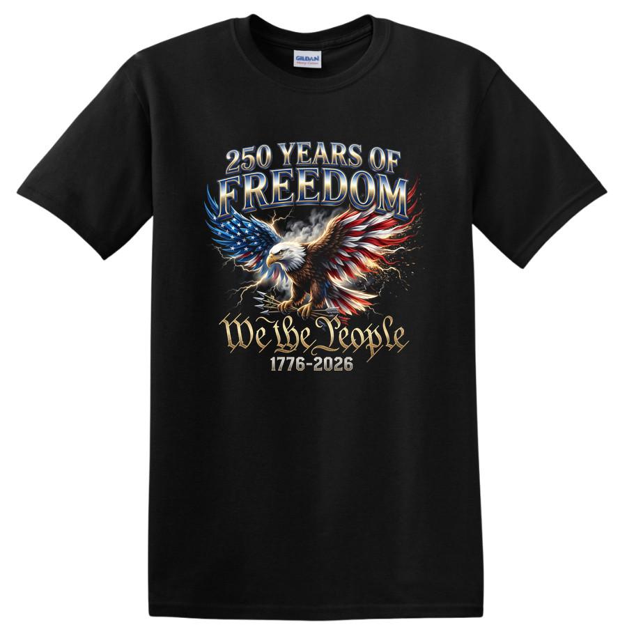 250 Years of Freedom Eagle T Shirt We the People 1776-2026 Patriotic Tee 2XL