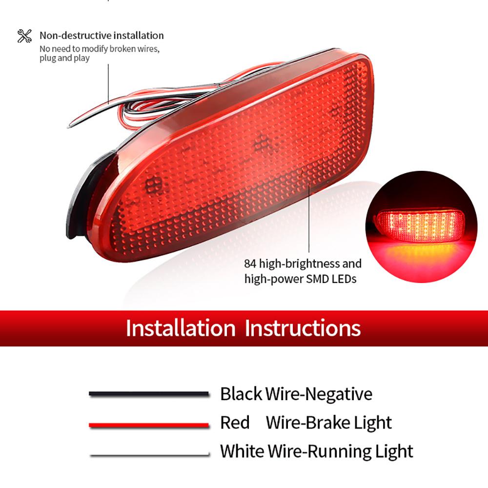 2Pcs LED Rear Bumper Reflector Light For Toyota Previa Estima Tarago 30 40 Series Rear Signal Fog Lamp