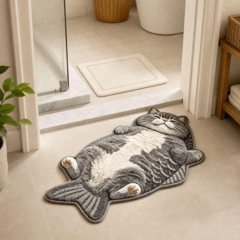 Anti-fouling Home Decor Carpet Easy To Clean Cartoon Cat Carpet Fish-Shaped Area Rug Bedrooms