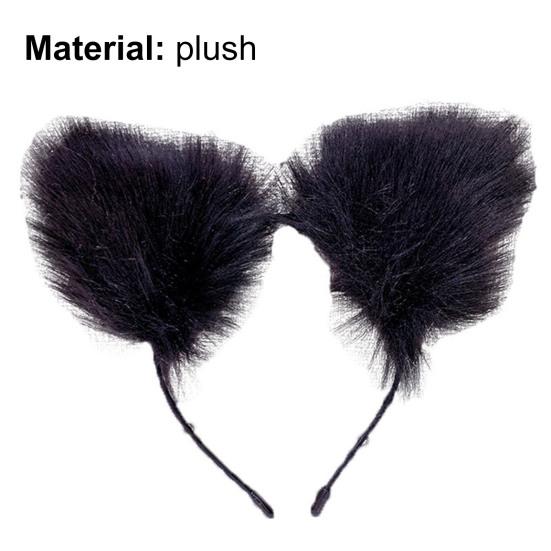 Cats Ear Long Plush Cute Anime Cosplay Hair Clasp Headband Party Costume for Daily Wear