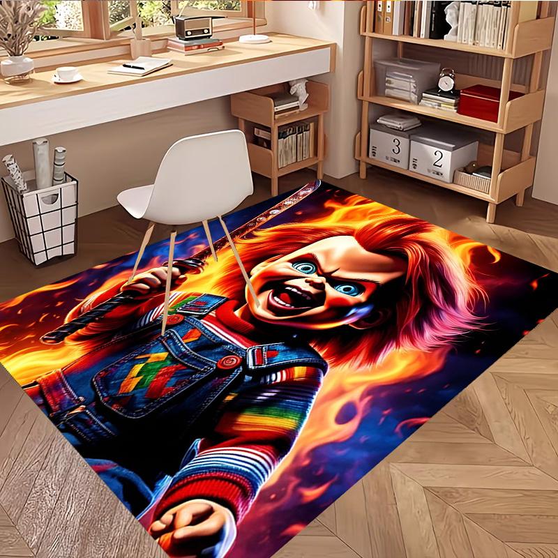 Bride of Chucky Print Rug, Washable Floor Carpet, For Entryway Dorm Laundry Room Office Study, Home Decor Birthday Christmas Gift