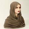 Fashion Rhinestone Chiffon Hijab Scarf Muslim Hijab Shawl Plain Soft Headband Solid Color Long Muffler Islam Turban