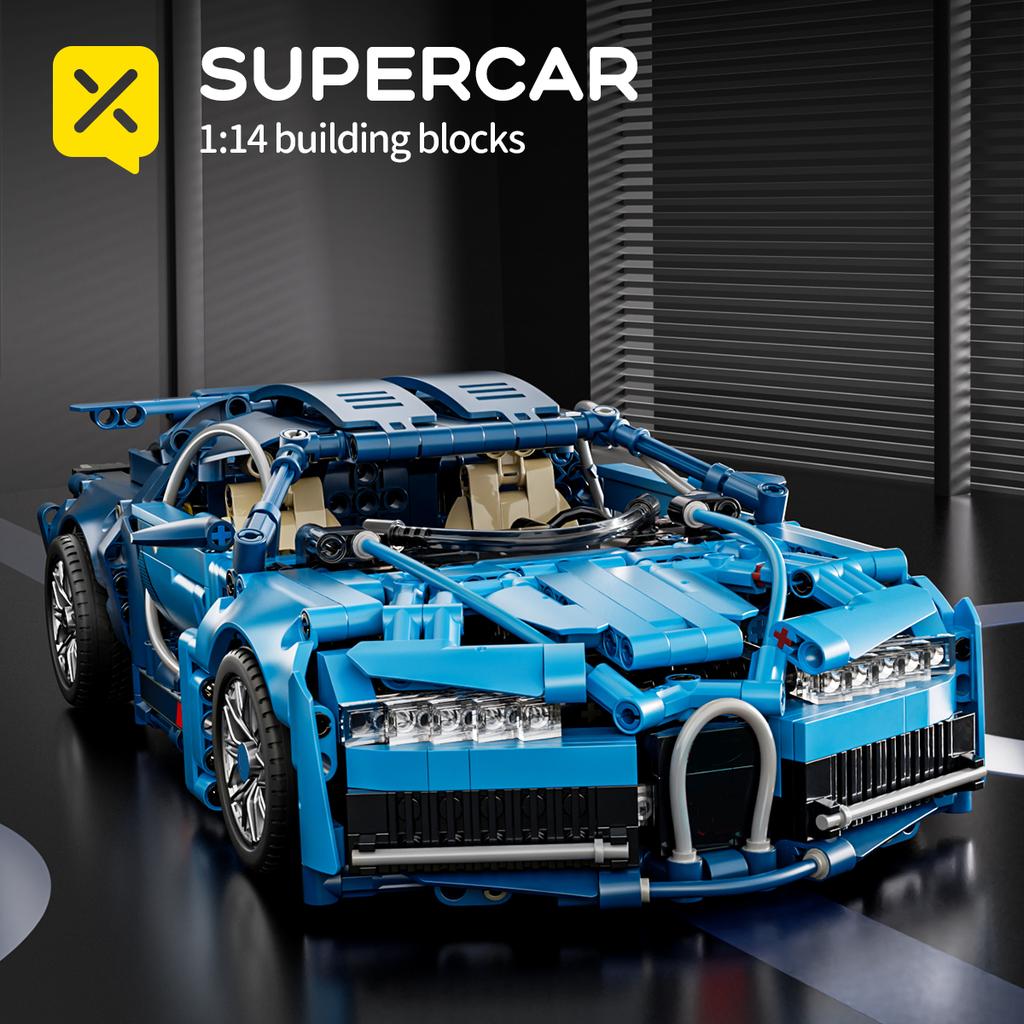 Technisches Rennsportauto Modellbausteine Stadt Mechanisches Geschwindigkeitsfahrzeug Supercar Ziegelstein Puzzle Spielzeug Kind Erwachsener Geschenk