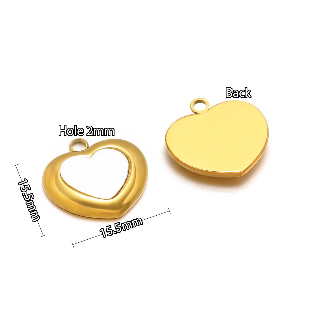 5pcs Stainless Steel Heart Shell Charms  Butterfly Pendants for DIY Jewelry Supplies Women Necklace Findings Earrings Making