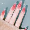 1 Bag Fake Nails Gradient Wearing Nail Blush Handmade Natural Perfect Fitting Trace-less Fake Nails for Natural Curvature