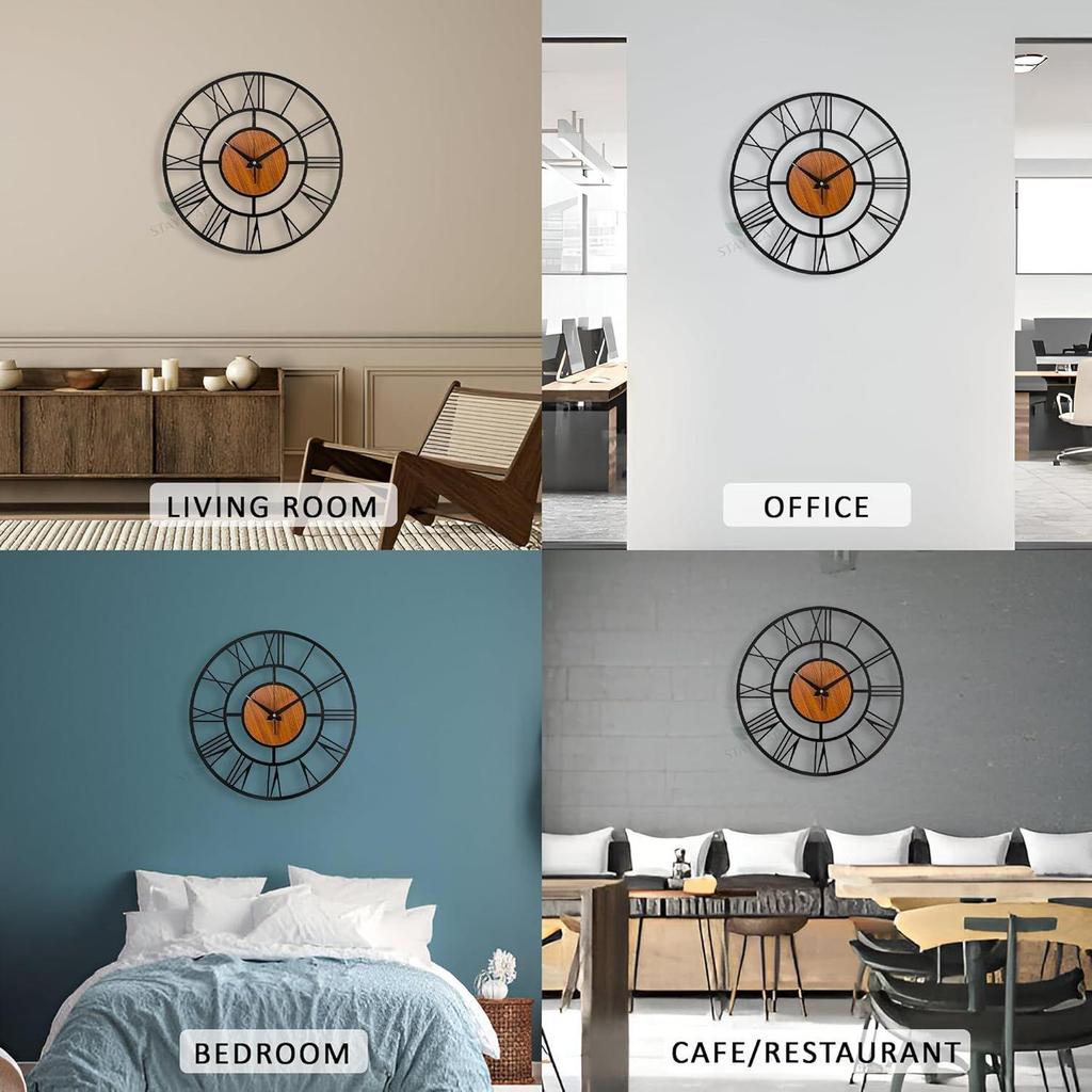 Luxury Metal Wall Clock for Living Room | Stylish Big Size Modern Wall Watch for Bedroom, Hall, Kitchen & Office