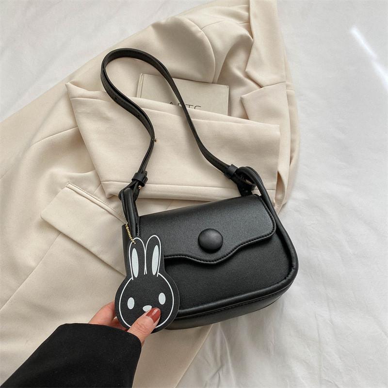 Trendy Black White Brown Saddle Bag For Women With Chic Street Style For Fall Black