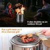 Stainless Steel Wrap-around Grill Charcoal Grill Smokeless Grill Cooking Grate Portable Camping Oven Household Barbecue Tools