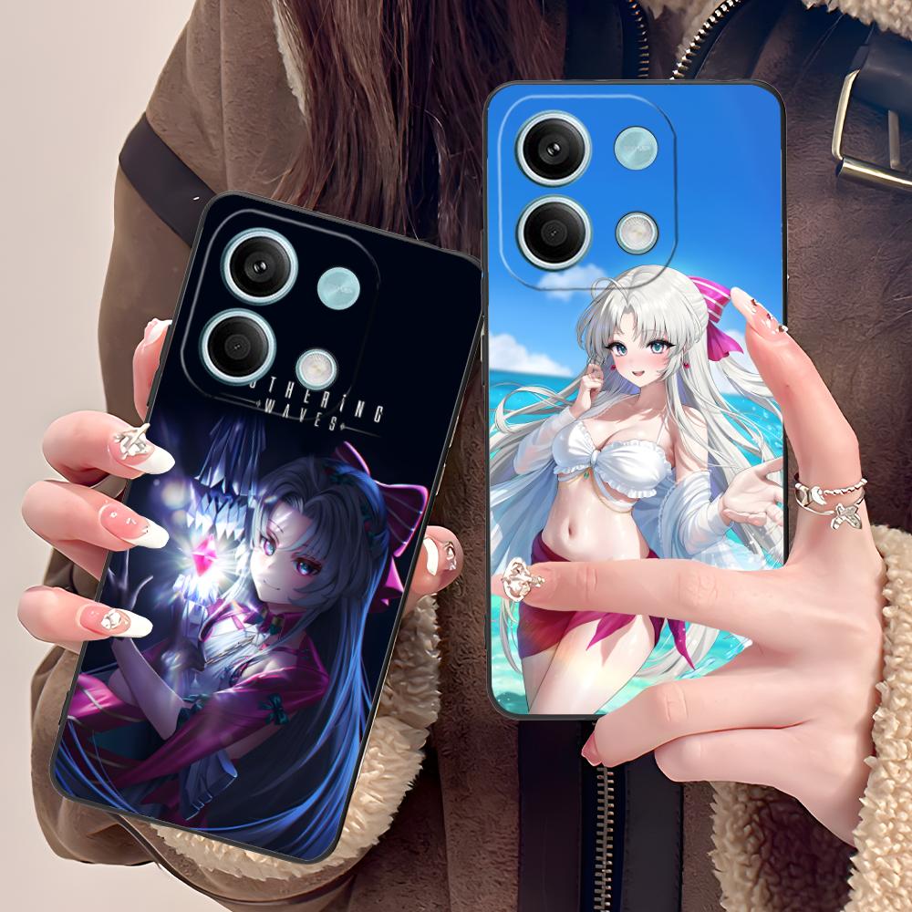 Wuthering Waves Carlotta Phone Case for Xiaomi POCO M6 M5 M4 M3 X7 X6 X5 X4 X3 F6 F5 F4 Pro GT 5G Black Cellphones Smart Cover