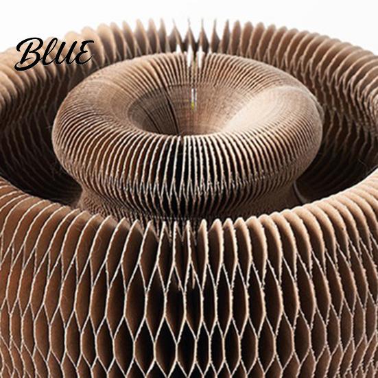 Satisfies Natural Desire Foldable Board Cat Toy Round Accordion To Scratch with Bell Durable Corrugated