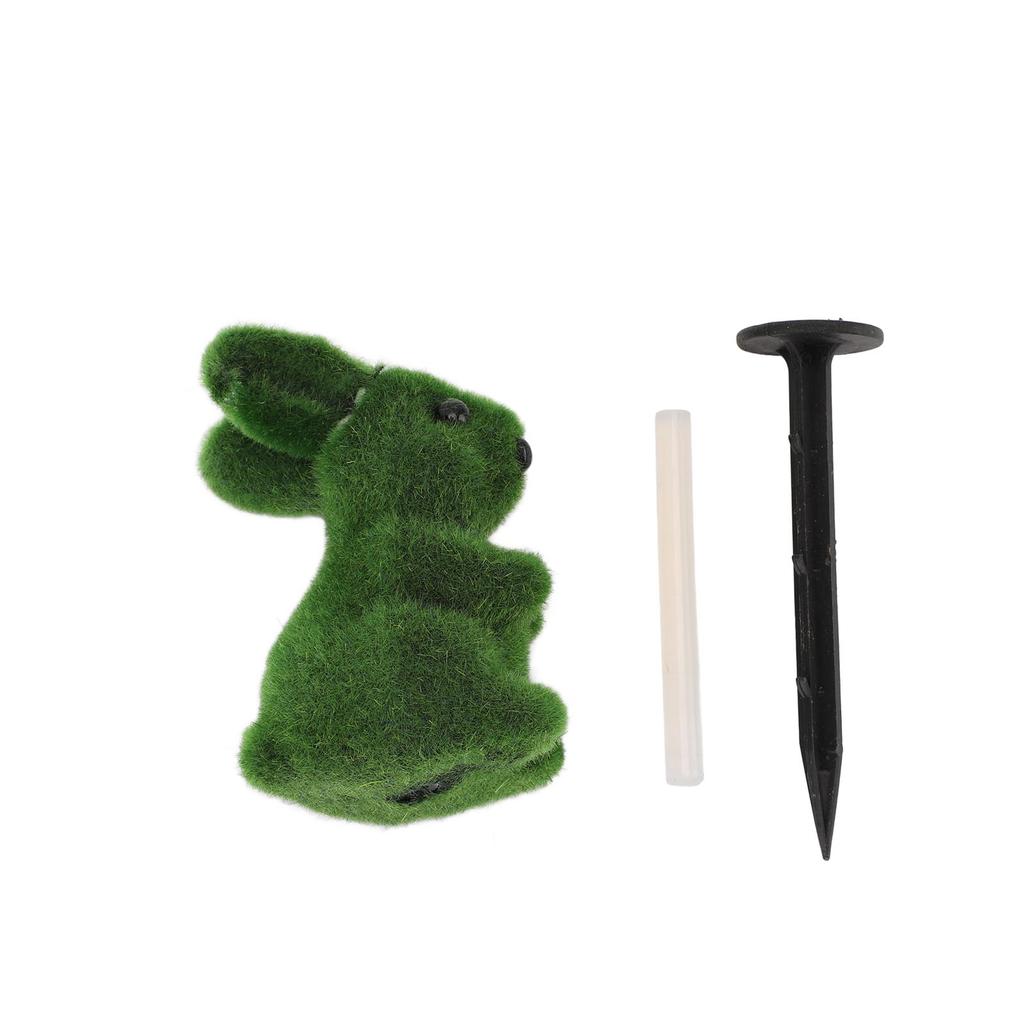 Ostern Grüner Hase Figur mit Gartenstecker Künstliche Grüne Hasenstatue Gartendekoration Ornament für Pflanzgefäß Tischplatte Osterparty Geschenke