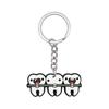 10 Pcs Dental Tooth Shape Model Simulation Keychain  Keyring Cartoon Lovely Girls Kids Gift Pendant Teeth Key Chain