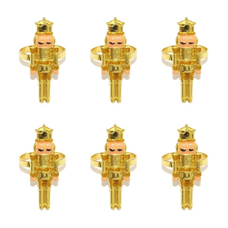 Nutcrackers Themd Metal Napkin Holders Set Of 6 Corrosions Resistant Holiday Dining Table Decorations