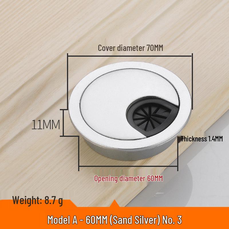 Round Plastic Cable Grommet Hole Cover for Office Desk - Sizes 50/60/65/80 Mm