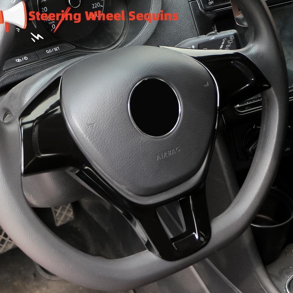2026 Hot For Volkswagen VW Car Steering Wheel Panel Cover Sequins for Volkswagen VW Golf 7 GTI MK7 POLO 2014 2015 Jetta MK6 2015
