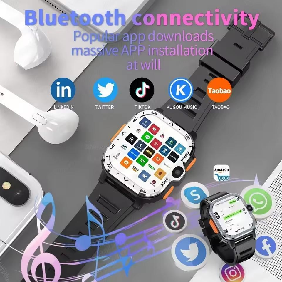 2026 New 4G Network Smart Watch Support SIM Card Google GPS NFC HD Dual Camera Android Smartwatch WIFI Wireless Fast Internet Access