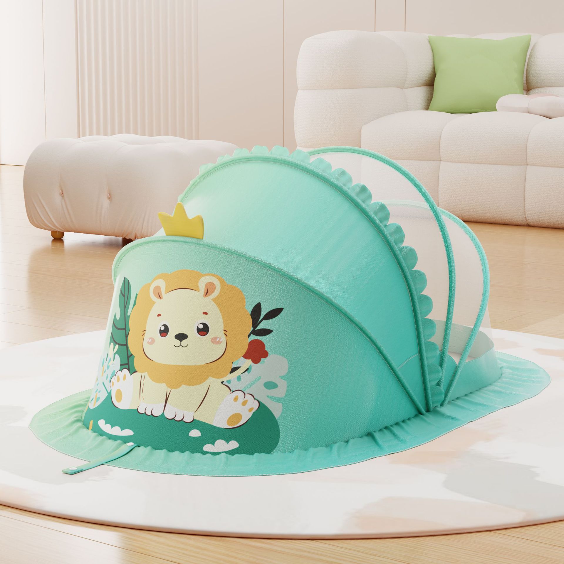

Baby mosquito net, Mongolian tent-style baby mosquito cover, foldable, no installation required, anti-fall, full-cover for children, home use crib High-quality trumpet【98