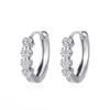 Nuovi Orecchini a Cerchio in Zircone CZ da 10 mm per Donna Forma a Cuore Zircone Boemo Colore Oro Rosa Argento Piccoli Orecchini Rotondi