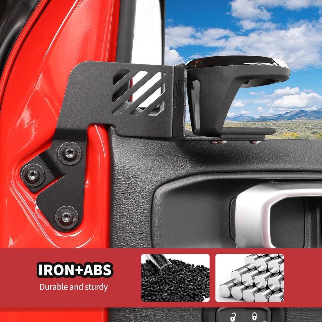 JeCar Front Door Cup Holder Fit For 2018-2024 2025 Up Jeep Wrangler JL JLU Gladiator JT (Passenger Side)