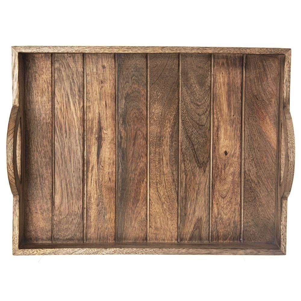 Taca Do Serwowania Podawania Kuchenna Śniadaniowa Drewniana 40,5x30,5 Cm