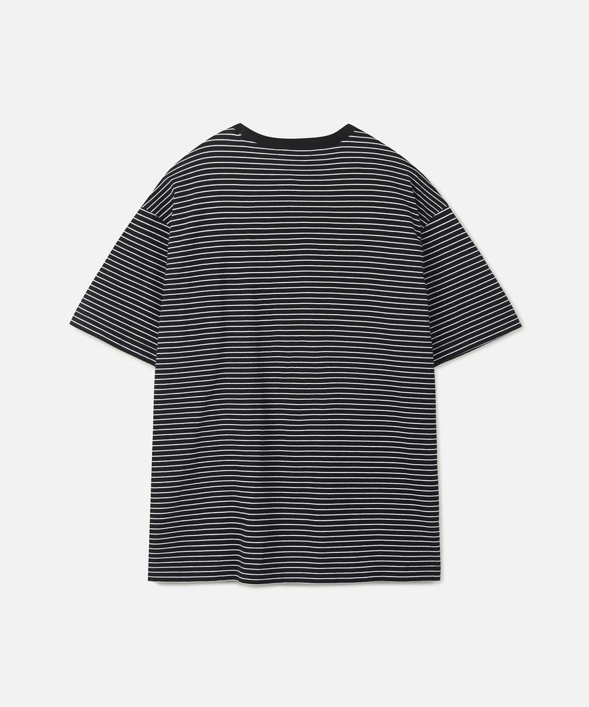 247Silijeu Usa Cotton 20-Count Striped T-Shirt Black
