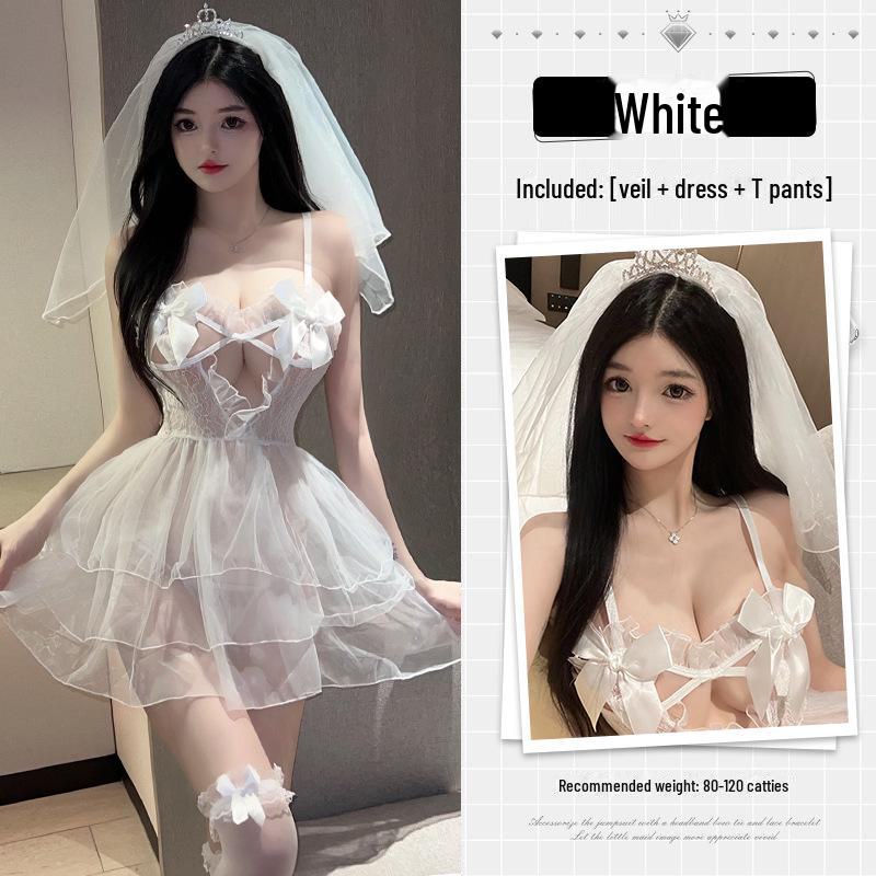 Lin Linting Bridal Lingerie Set: Flirty Battle Robe & Tempting Wedding Dress
