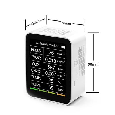 Rilevatore di qualità dell'aria da tavolo per interni portatile WiFi Tuya per casa e ufficio Rilevatore multifunzionale 6 in 1