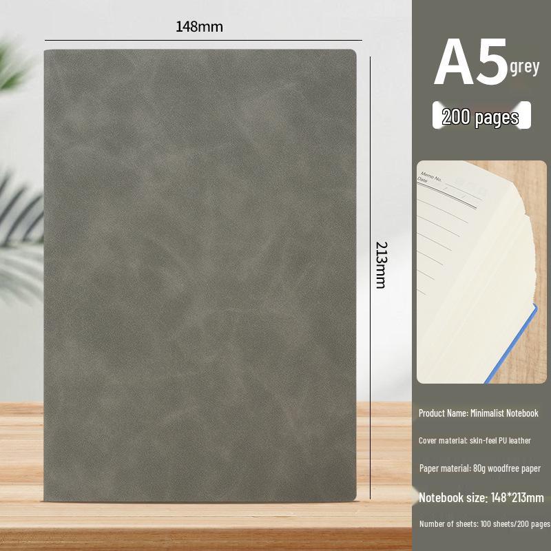 A5 Sheepskin Leather Business Notebook – Thick, Soft Cover for Meetings & Records