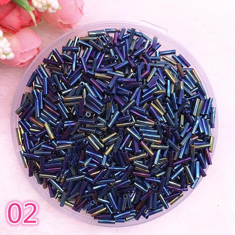 New 2*6.5mm 400pcs/lot Czech Cylindrical Glass Bugle Beads European Seed Long Tube Two Hole Loose Beads for Jewelry Making