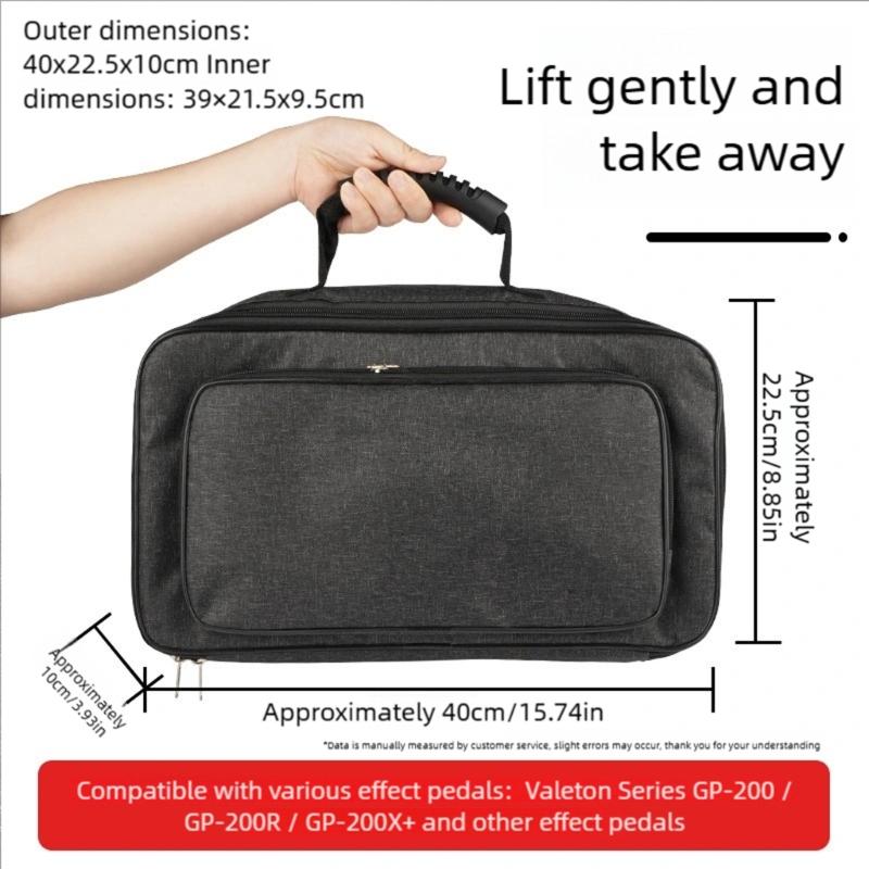 Guitar Pedal Organizer with Multifunctional Storage Pockets Padded Interior Polyester Texture for Live Performances