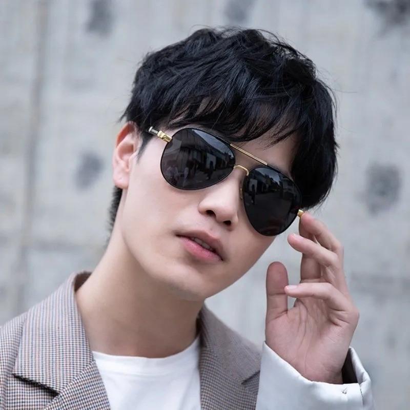 2PCS Men's and Women's Retro Large Frame Round Fashionable Lens Glasses Enlarged Retro Pilot Style Party Glasses