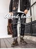 Men's Retro High-Top British Style Leather Motorcycle Boots