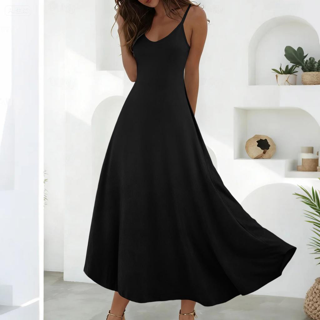 Summer Dresses For Women Dresses Long Flowy A Line Sleeveless Sundresses With Pockets