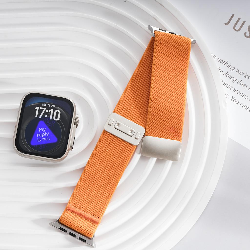 Magnetic Nylon Loop Strap Elastic Bracelet for Apple Watch Ultra 3 49mm Iwatch Series 11 10 9 8 7 6 SE 5 4 46mm 45mm 44mm 42mm