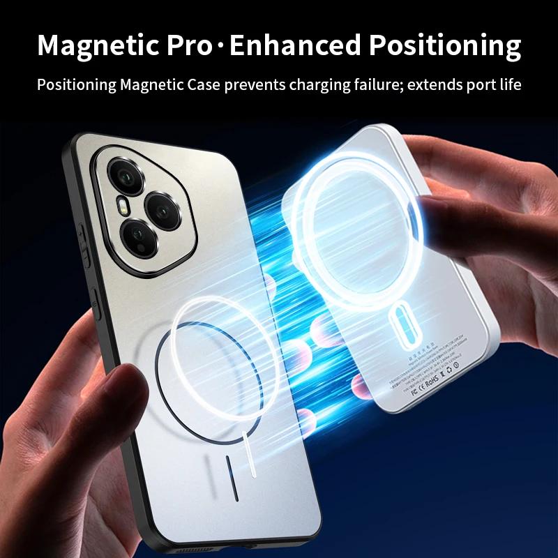 For Honor 400 Pro Case for Magsafe Magnetic Soft Silicone Frame +PC Shockproof Wireless Charge Back Cover for Honor400 400pro