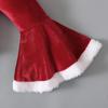Christmas Clothes Set for Lovely Girls Long Sleeve Top Bell Bottom Coral Velvet Santa Costume for 1 7 Years Baby Girls,