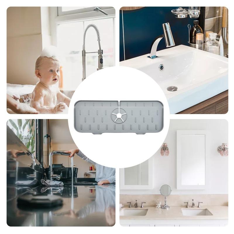 Silicone Faucet Absorbent Pad Sink Splash Guard Drain Pad Sink Countertop Protector Kitchen Bathroom Accessories