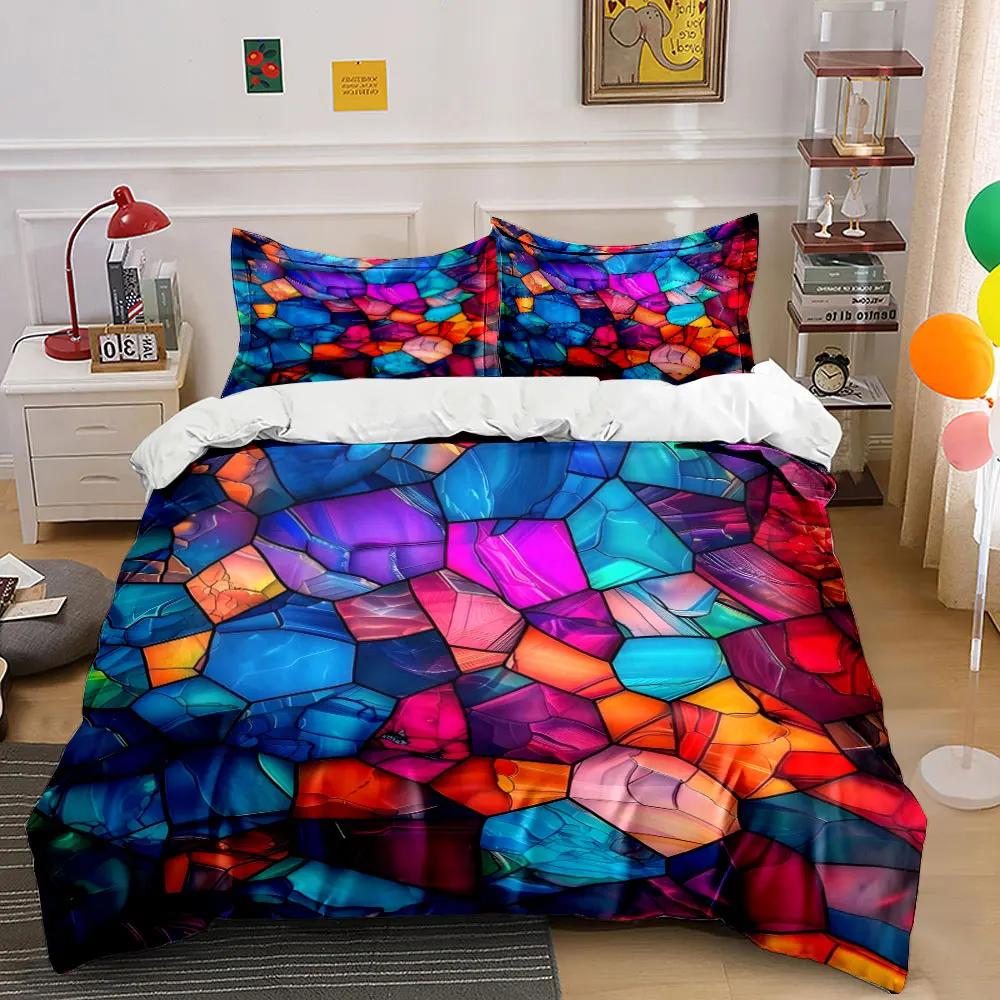 Colorful Abstract Art Set Multiple sizes kid's and adults' bedroom Exquisite 3PC bedding set gift