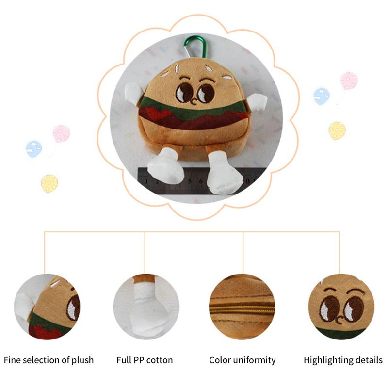 Plush Purse Toast Bread Lovely Mini Coin Portable Plush Key Card Earphone Storage Bag Wallet Pendant Keychain Girls Gifts Toys