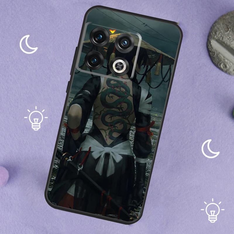 Samurai Warrior Geisha For OnePlus 13T 13R 12R 10R 10T 8T 11 12 13 15 Case For OnePlus Nord 5 CE 2 3 4 Lite N20 N30