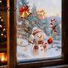 Christmas Party Supplies Window Cling, Santa/Snowman/House/ Tree Patterns Print, Waterproof Glass Clings PVC Decorative Static Sticker for Doors