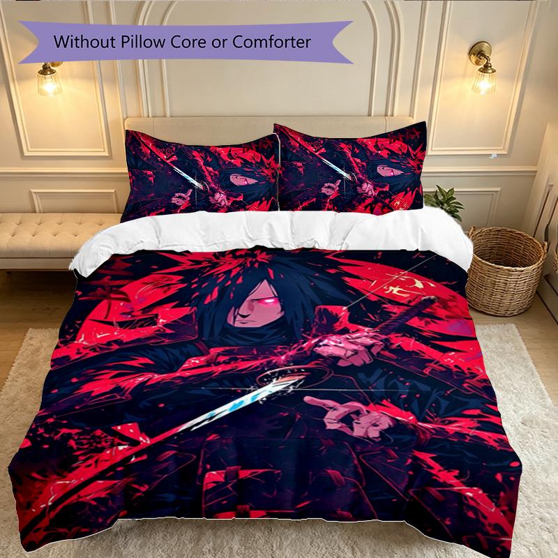 3pcs Game Role Naruto Duvet Cover Set, Home Printed Bedding Set, Breathable and Cozy Bedclothes Suitable For Festival Decor